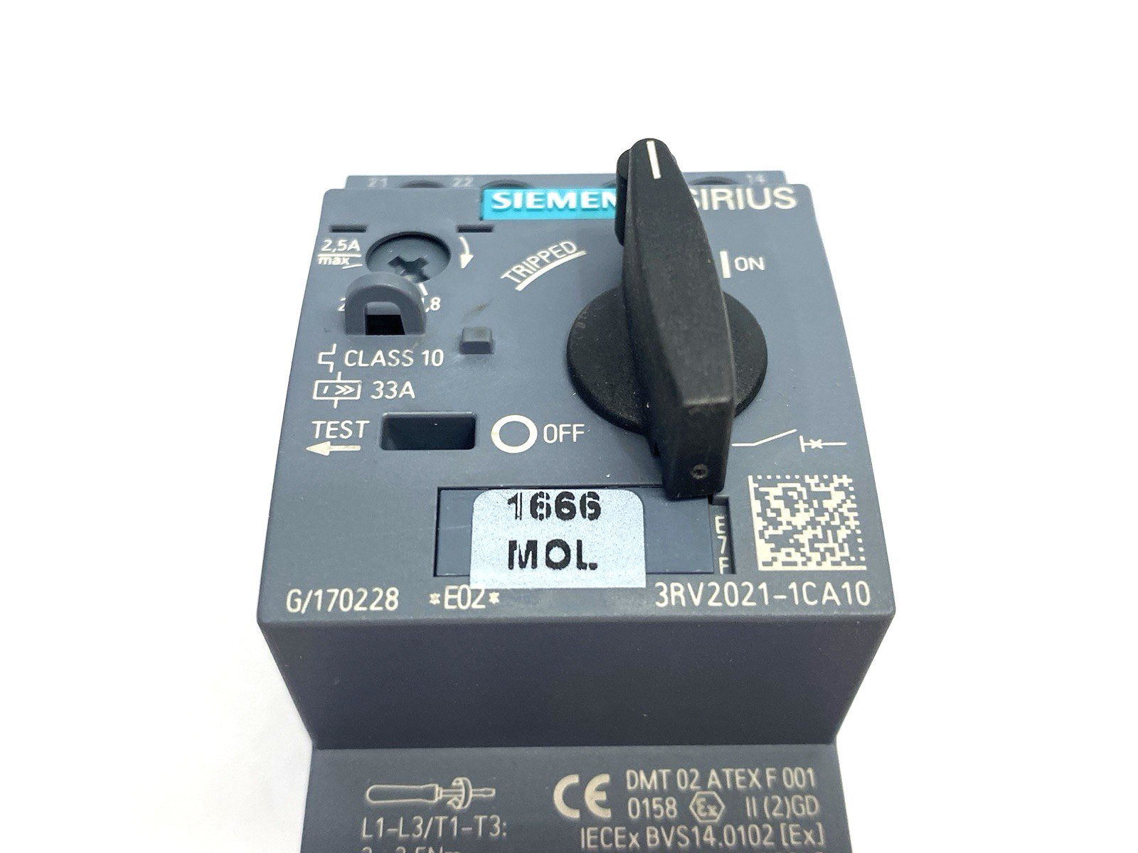 Siemens 3RV2021-1CA10 SIRIUS Motor Protection Circuit Breaker Size S00 - Maverick Industrial Sales