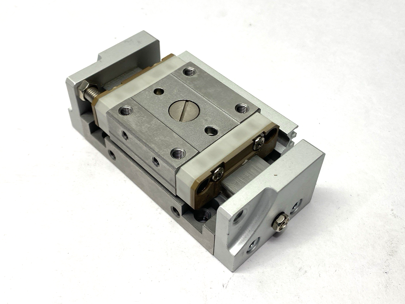 SMC MXP16-20C Pneumatic Slide Table MISSING SHOCK ABSORBER - Maverick Industrial Sales