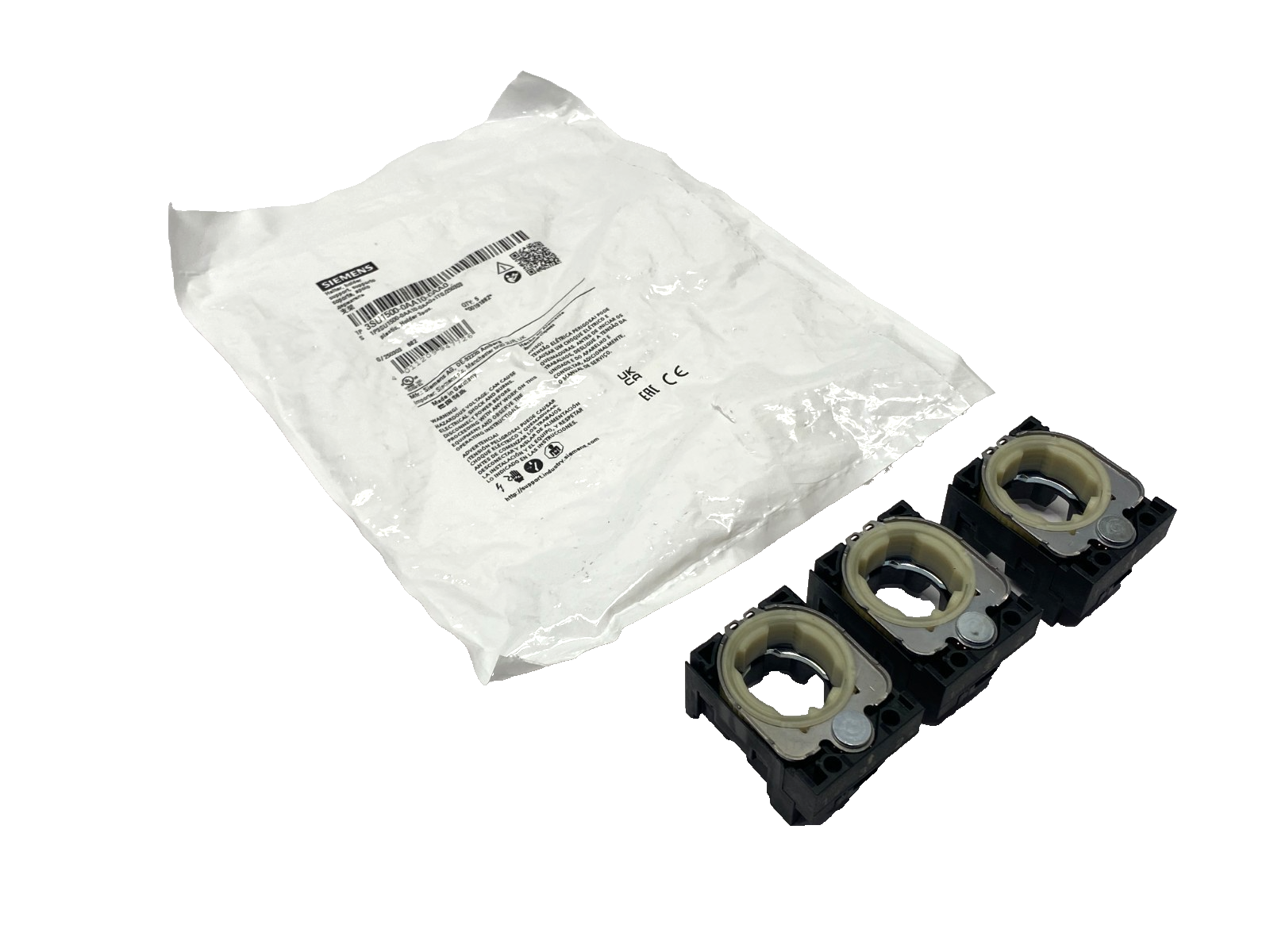 Siemens 3SU1550-0AA10-0AA0 Holder, Universal, 3-Fold, Plastic/Metal LOT OF 3 - Maverick Industrial Sales