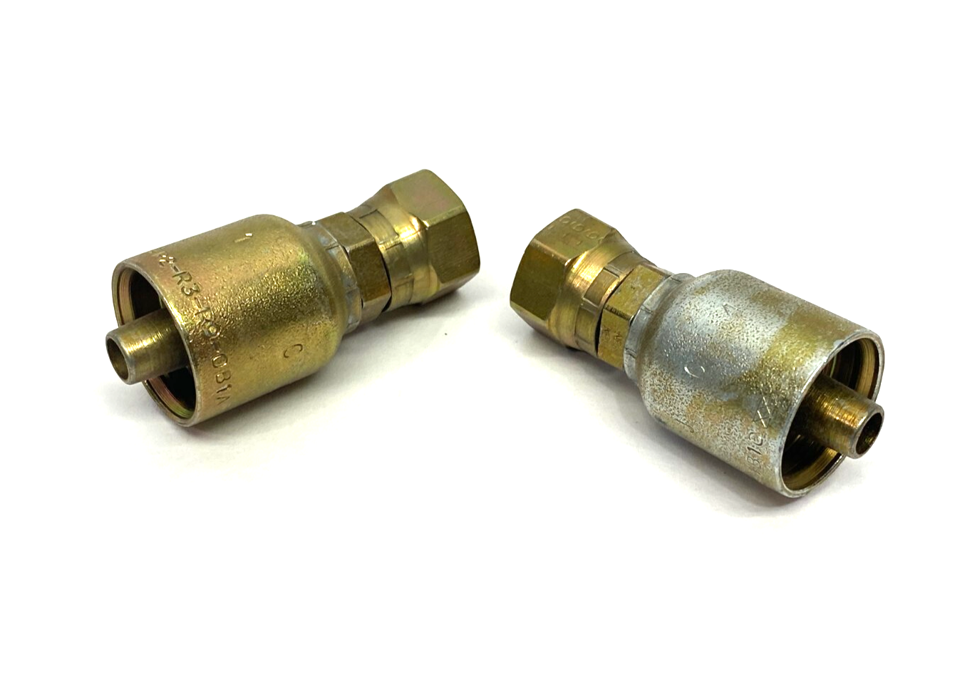 Parker 1JC43-6-6 Crimp Style Hydraulic Hose Fitting 3/8" Hose 3/8" Port LOT OF 2 - Maverick Industrial Sales