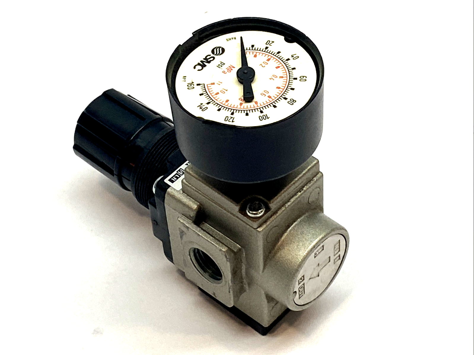 AR20K-N02-Z | SMC Modular Air Regulator 1/4" NPT 7–125 PSI With Backflow - Used - Maverick Industrial Sales