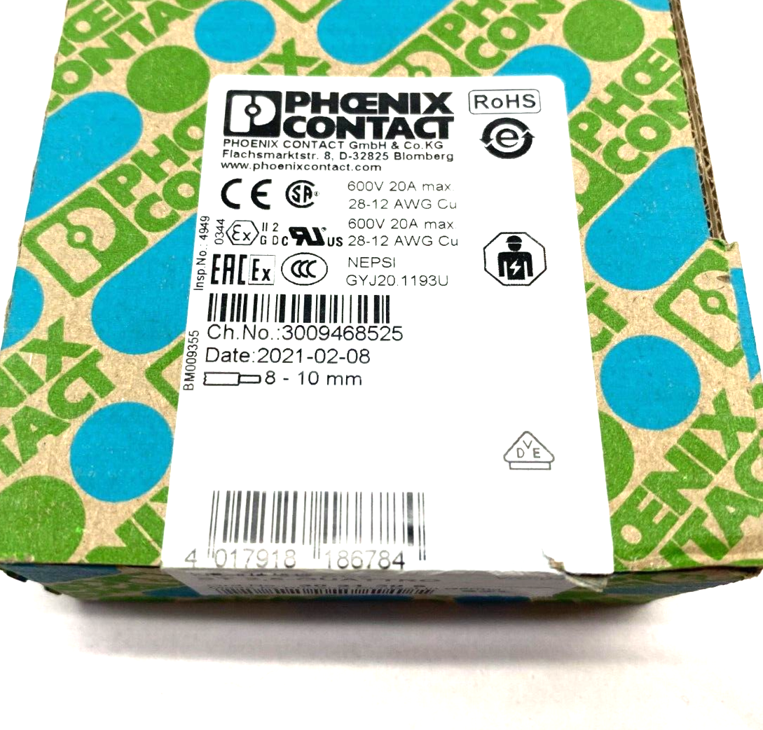Phoenix Contact ST 2,5-QUATTRO Feed-Through Terminal Blck Gray 3031306 PKG OF 50 - Maverick Industrial Sales