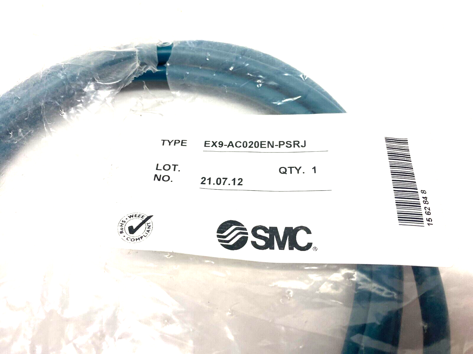 SMC EX9-AC020EN-PSRJ Serial Communication Cable M12 4-Pin Male to RJ45 2m - Maverick Industrial Sales