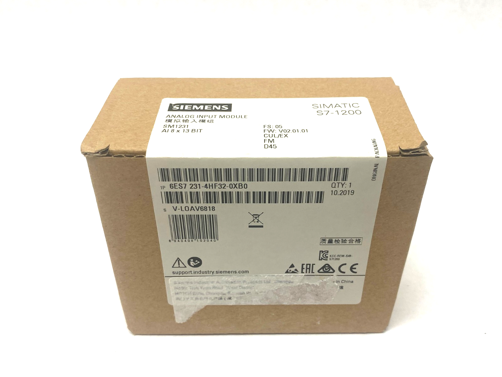 Siemens 6ES7 231-4HF32-0XB0 SIMATIC S7-1200 Analog Input Module SM1231 8x13 Bit - Maverick Industrial Sales