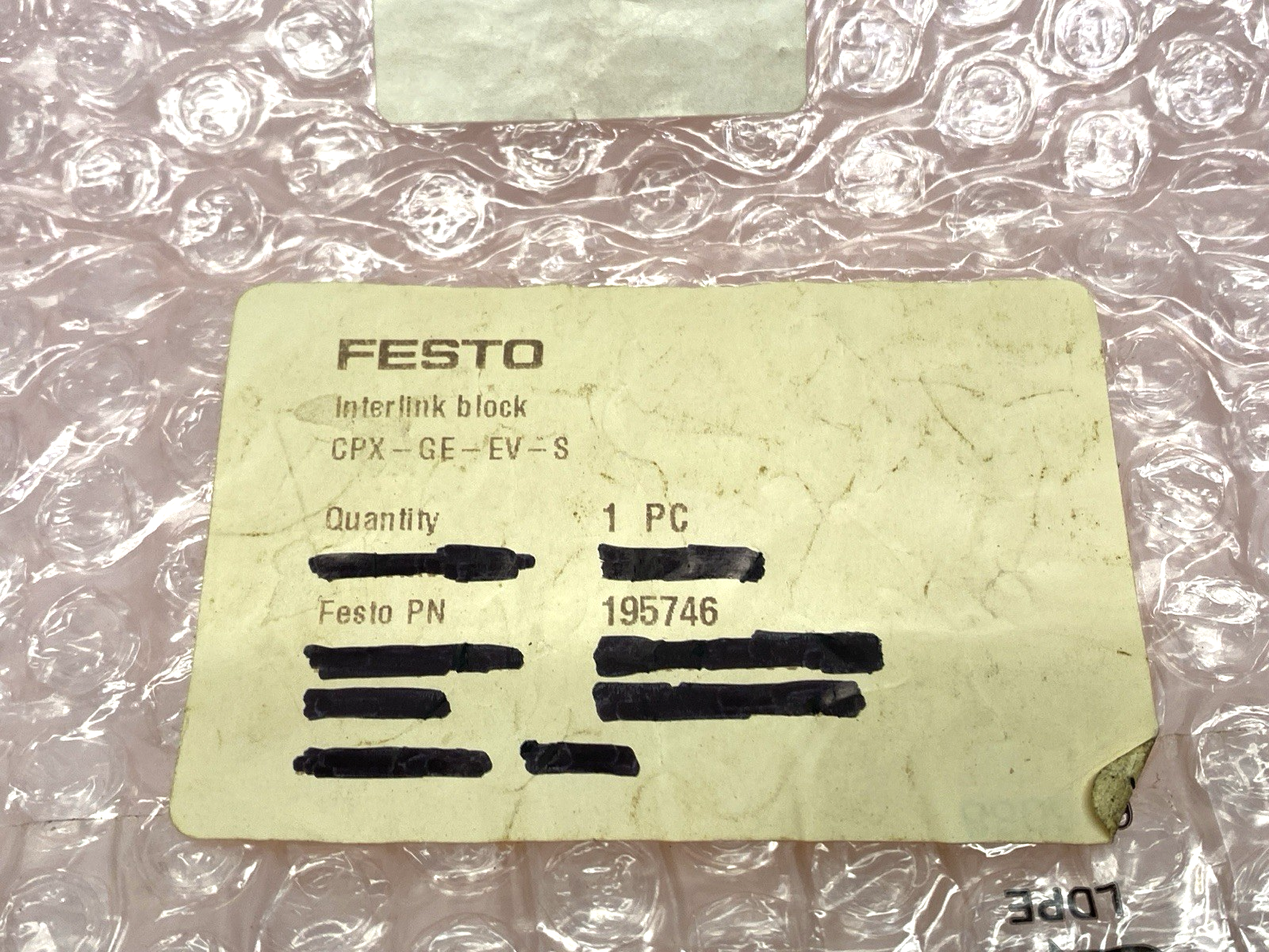 Festo CPX-GE-EV-S Interlinking Block 195746 - Maverick Industrial Sales