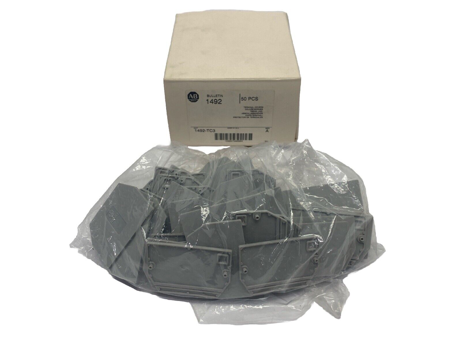 Allen Bradley 1492-TC3 Ser A Terminal Covers Gray LOT OF 49 - Maverick Industrial Sales