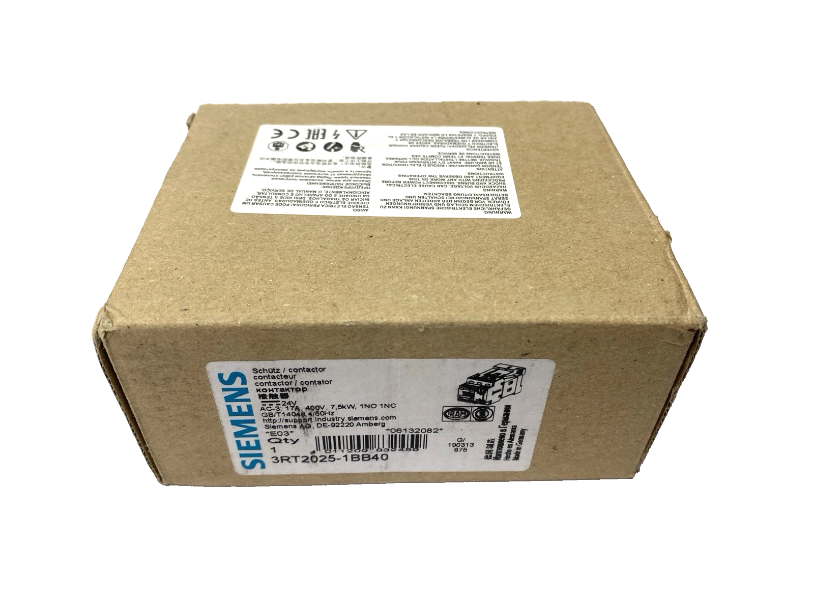 Siemens 3RT2025-1BB40 SIRIUS Power Contactor 3-Pole 17A 7.5 kW 400V - Maverick Industrial Sales