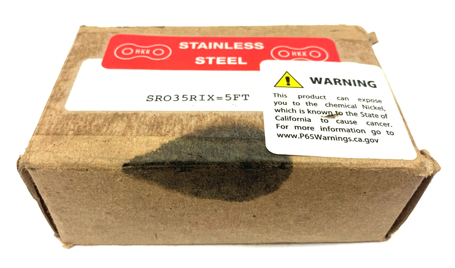 HHK Chain SR035RIX=5FT Stainless Steel Roller Chain Link 5' - New – Open box - Maverick Industrial Sales