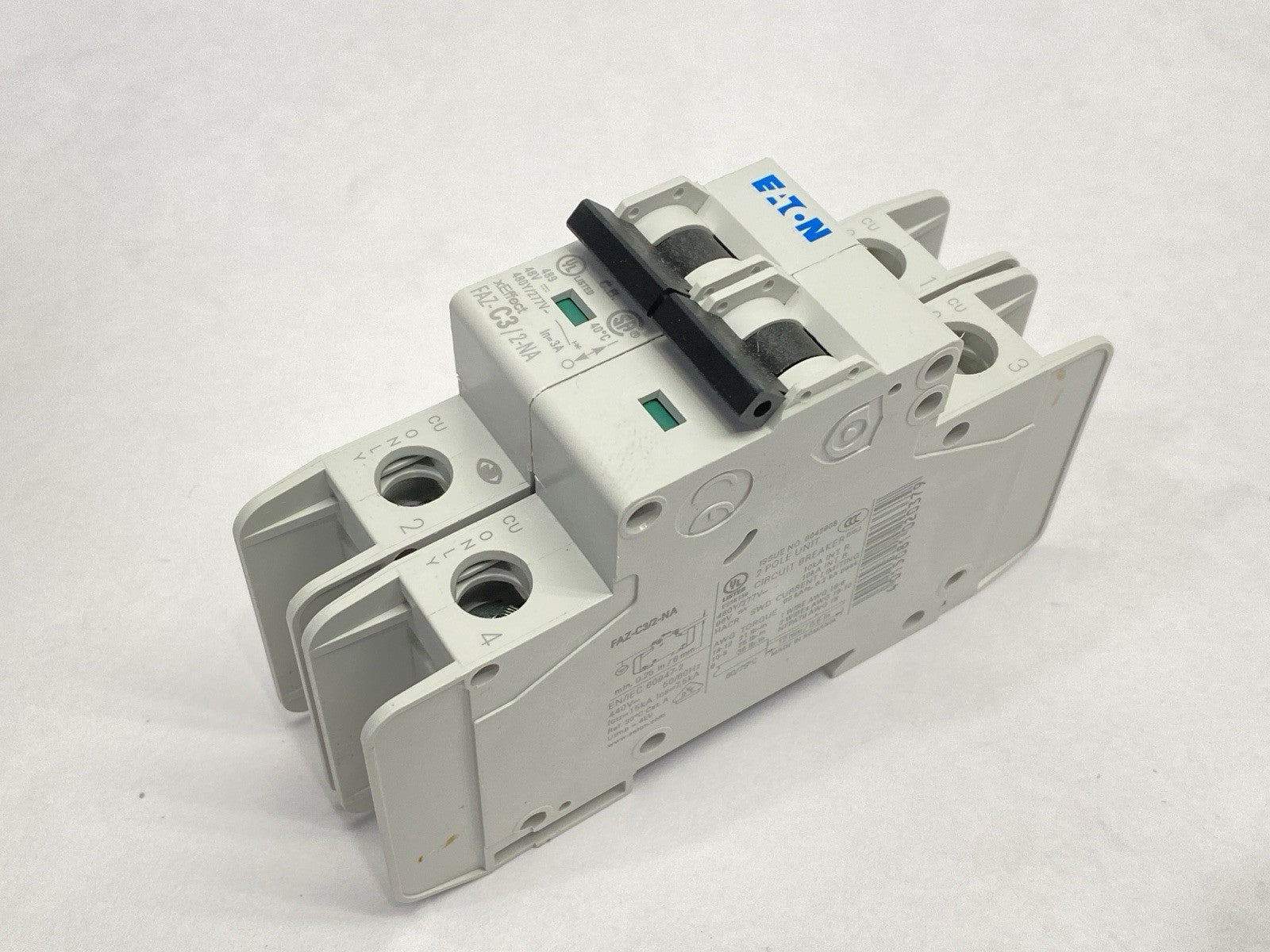 Eaton FAZ-C3/2-NA Circuit Breaker 2-Pole 3A 480Y/277VAC 102161 - Maverick Industrial Sales