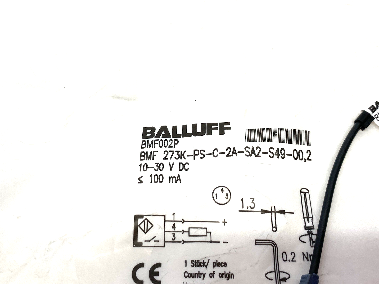 Balluff BMF002P C-Slot Magnetic Field Sensor BMF 273K-PS-C-2A-SA2-S49-00,2 - Maverick Industrial Sales