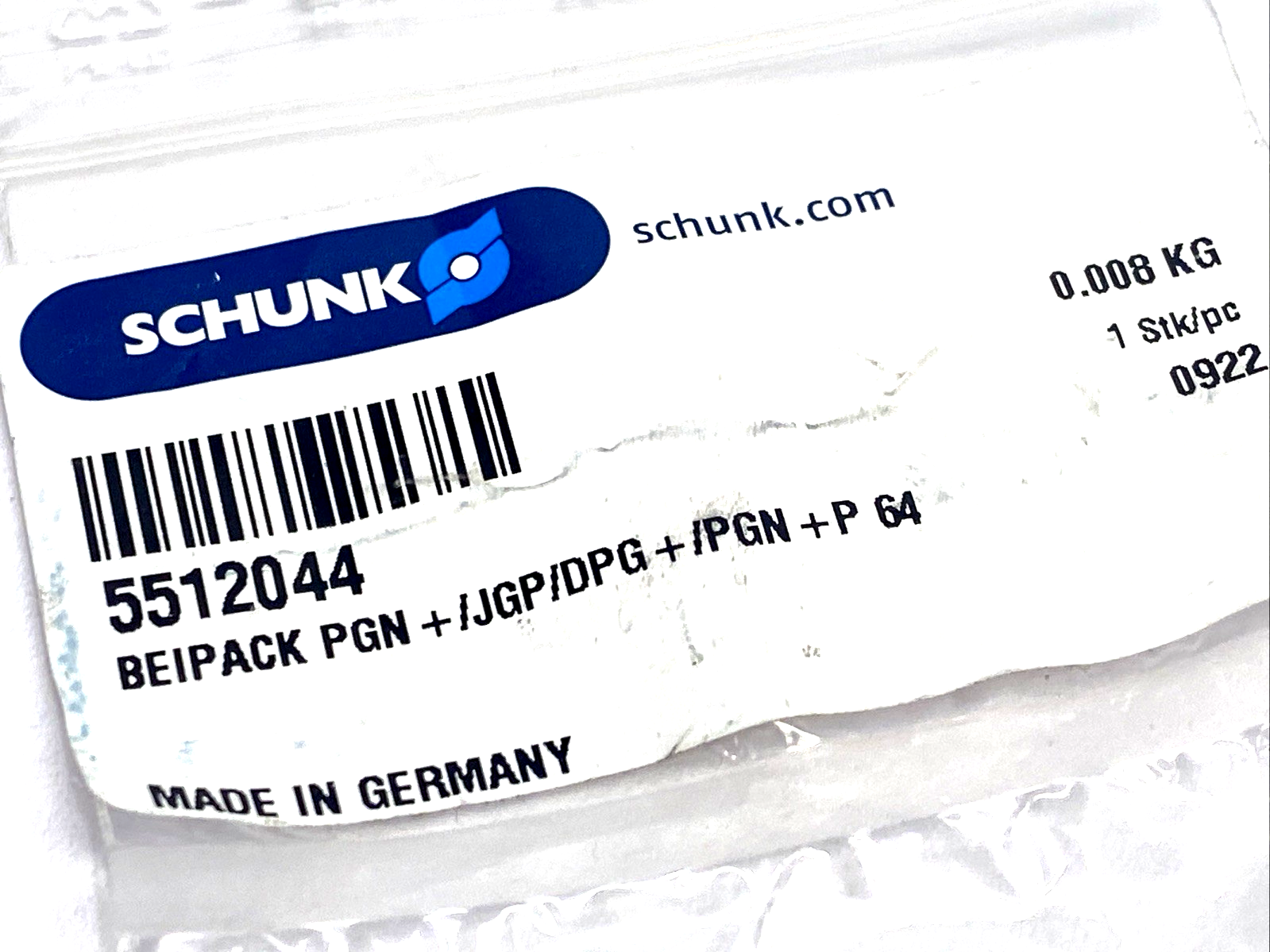 5512044 | Schunk Gripper Accessory Kit PGN+/JGP/DPG+/PGN+P 64 - New - Maverick Industrial Sales