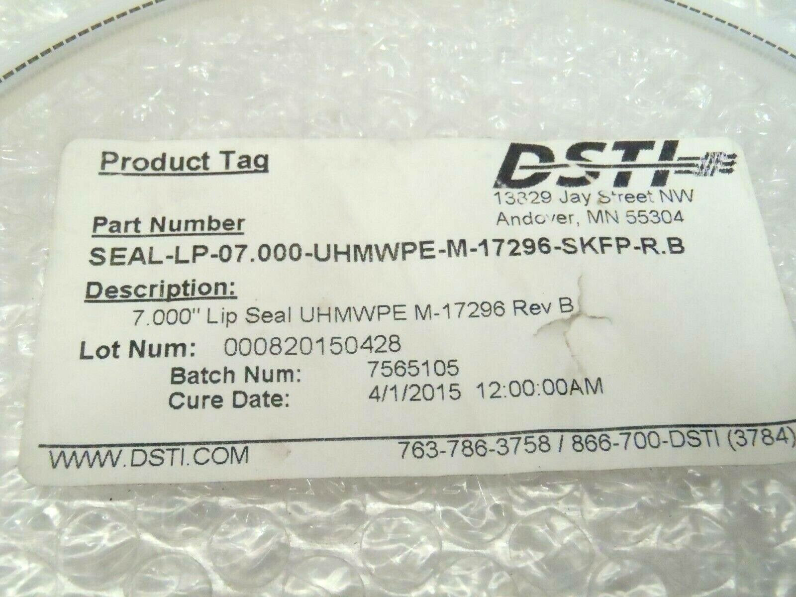 DSTI SEAL-LP-07.000-UHMWPE-M-17296-SKFP-R.B Lip Seal 7" - Maverick Industrial Sales