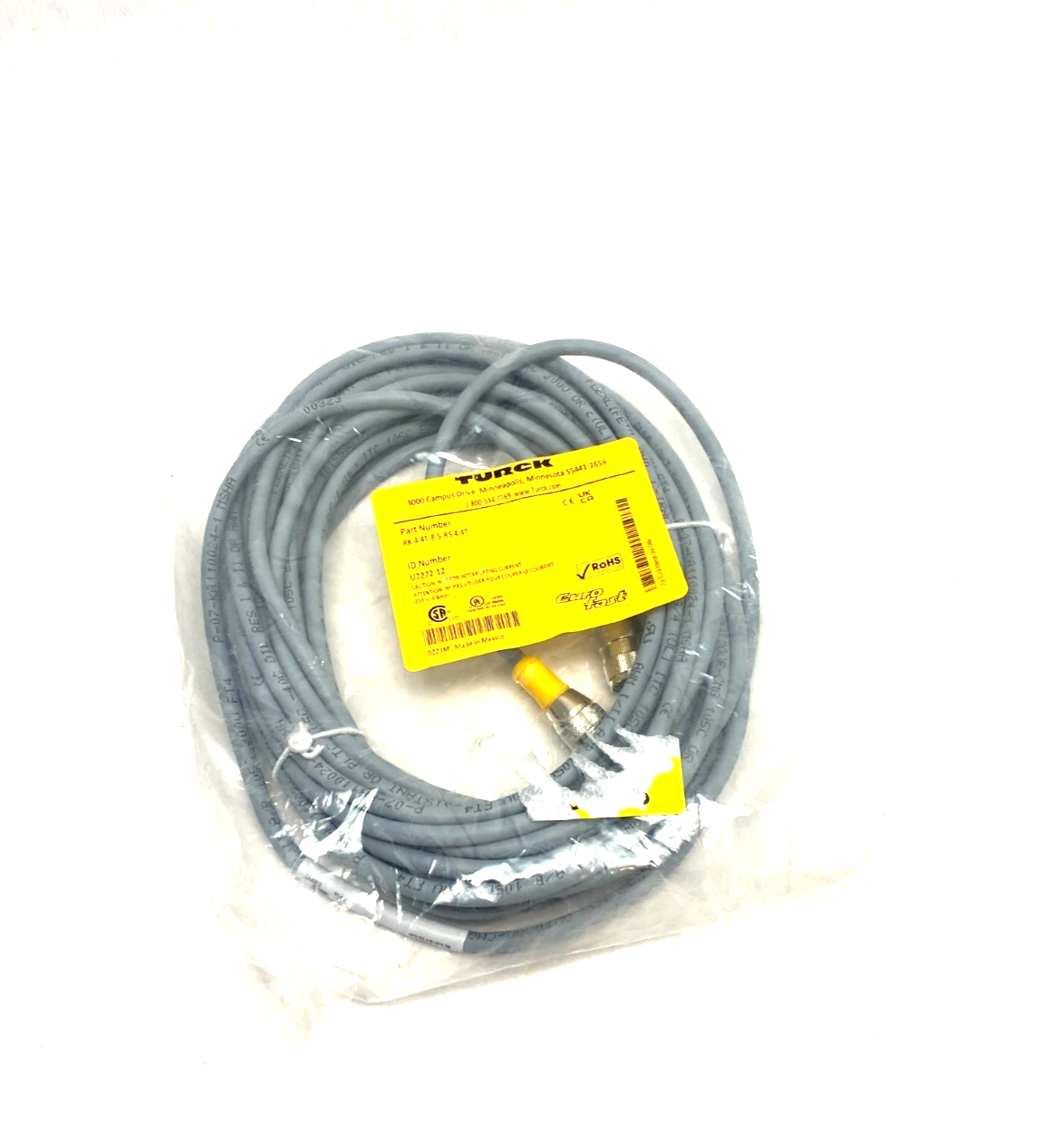 Turck RK 4.4T-8.5-RS 4.4T Eurofast Double Ended Cordset U2272-12 - Maverick Industrial Sales