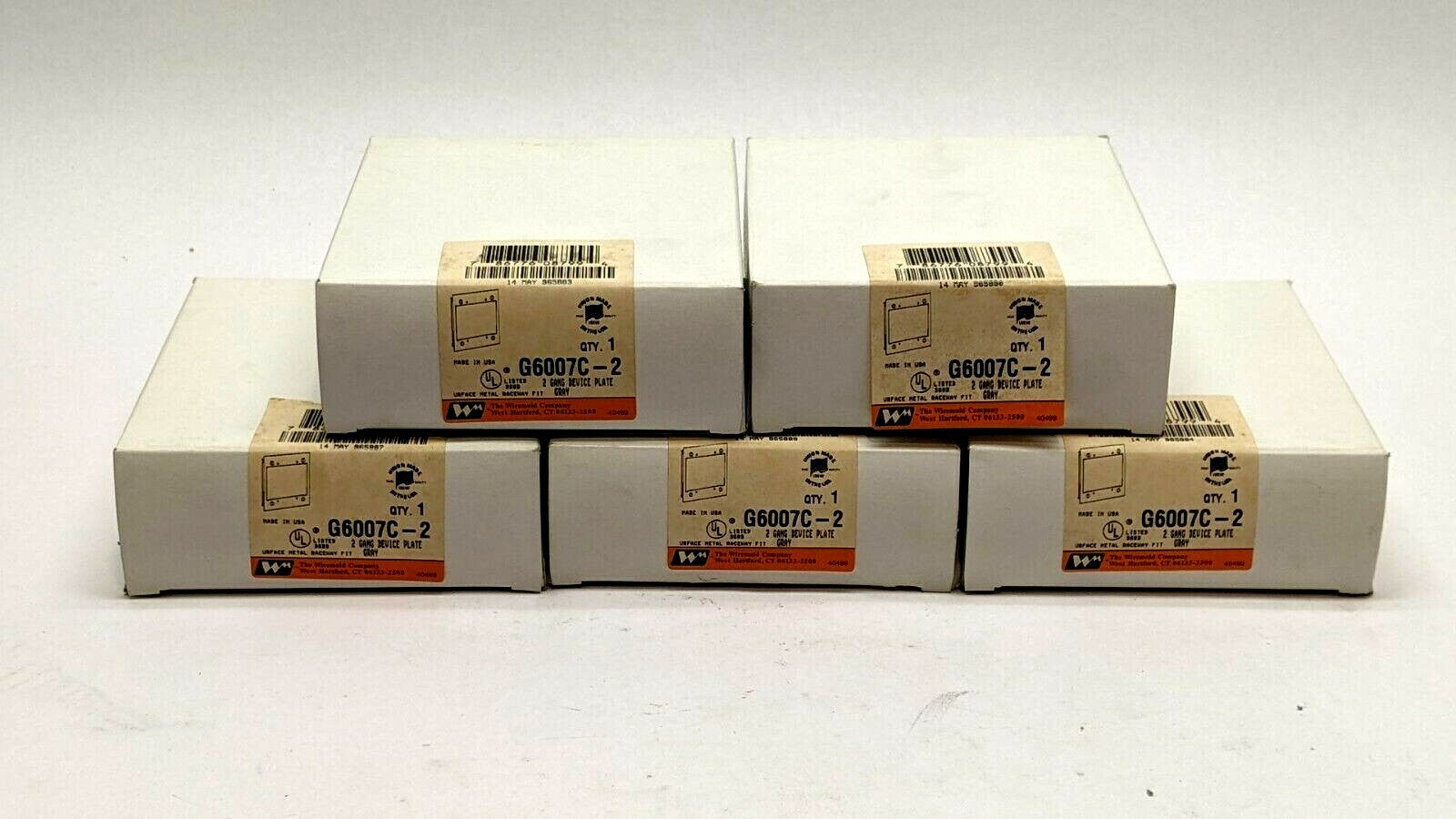 Wiremold G6007C-2 Two-Gang Device Plate Fitting Gray LOT OF 5 - Maverick Industrial Sales
