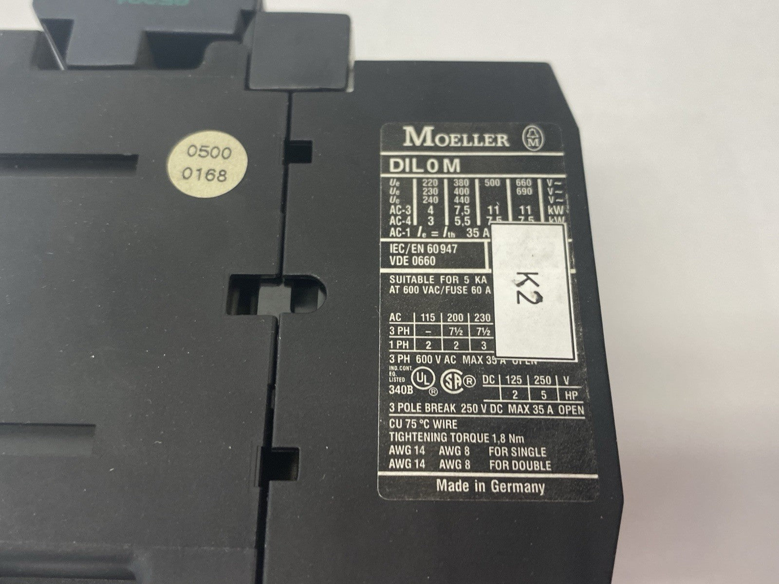 DIL0M | Moeller Power Contactor 35A 3-Phase w/ RC B DIL 48 - Used - Maverick Industrial Sales