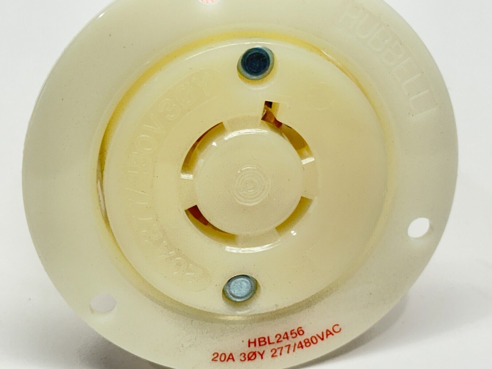 Hubbell HBL2456 Twist-Lock Flanged Industrial Receptacle 3-Phase 20A 277/480VAC - Maverick Industrial Sales