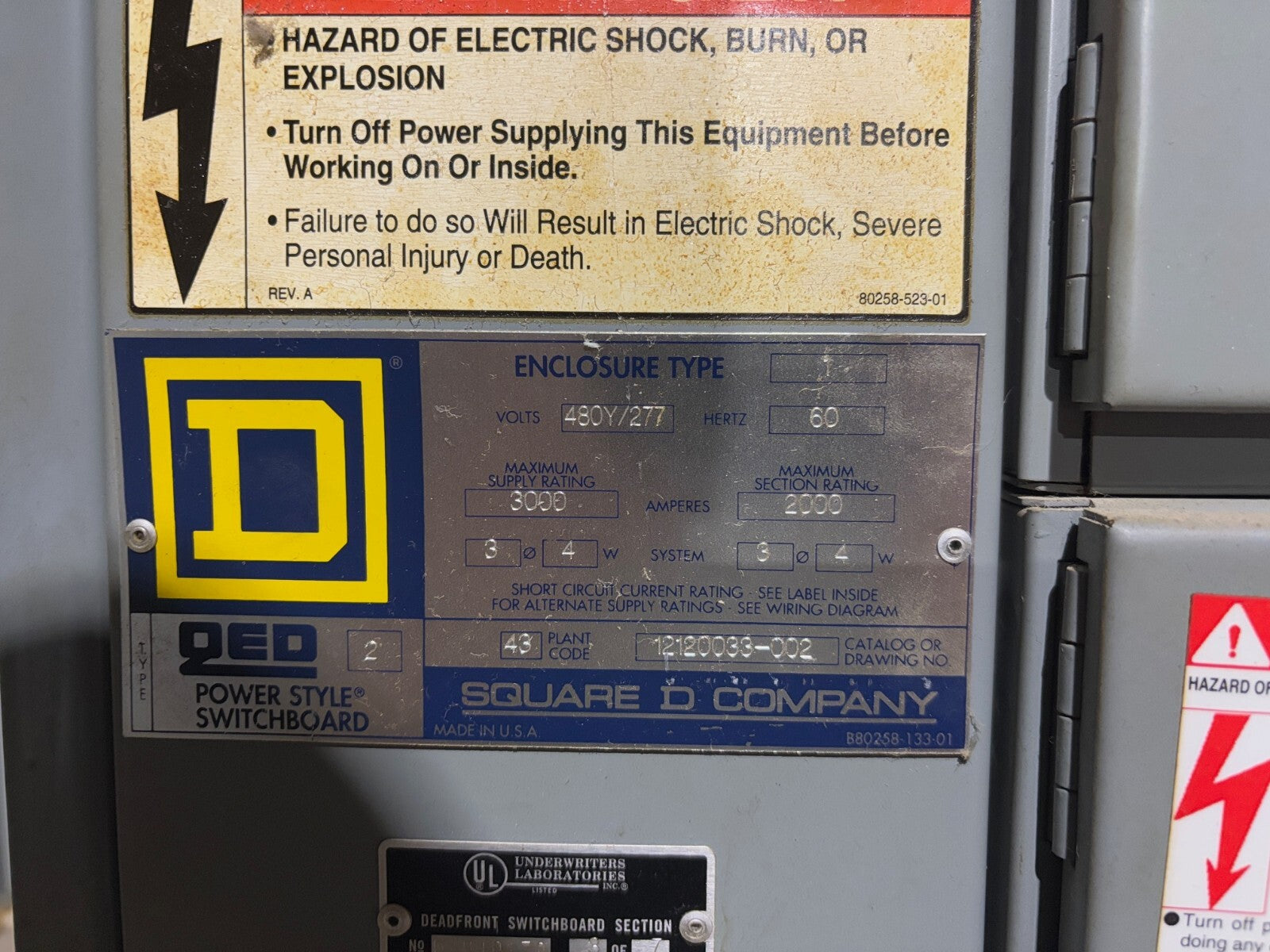 Square D QED 2 Power Style Switchboard 3000A, (3) QMB364W (4) QMB363TW, QMB361TW - Maverick Industrial Sales