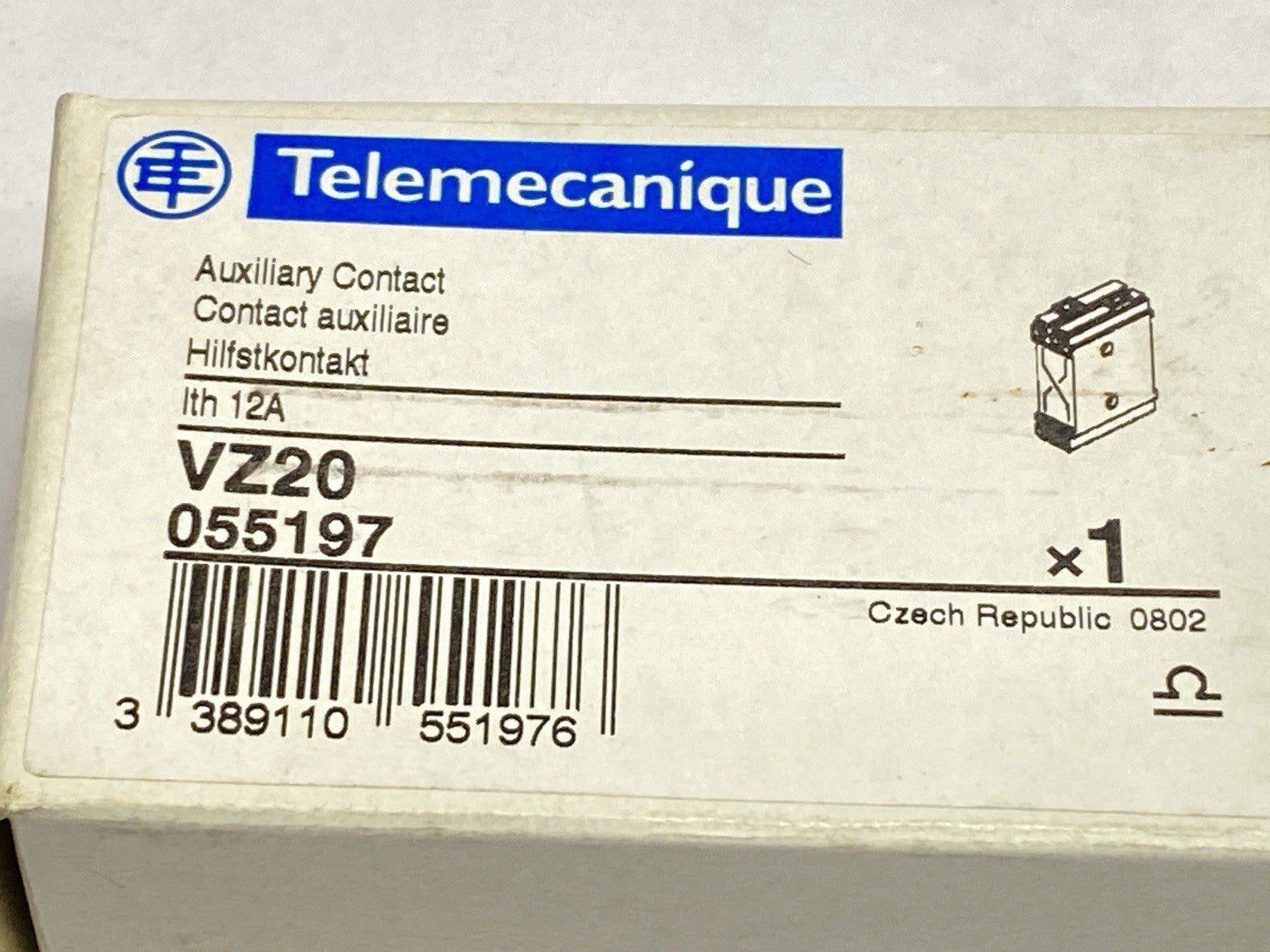 Telemecanique VZ20 Auxiliary Contact Block 1 NO + 1 NO - Maverick Industrial Sales