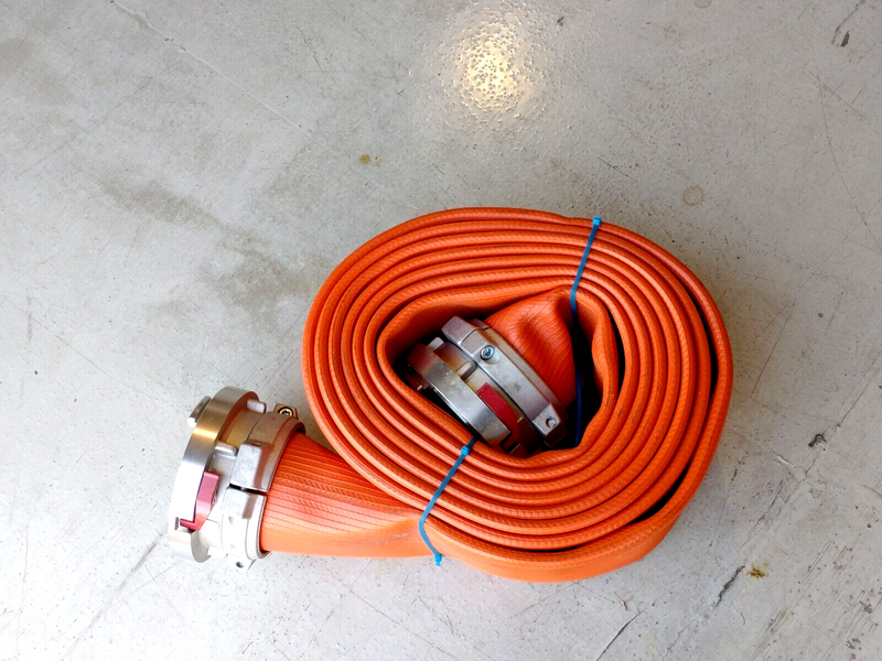 50R425OG 5" Orange Industrial Rubber Supply Hose 25FT Storz Couplings, 200PSI - Maverick Industrial Sales