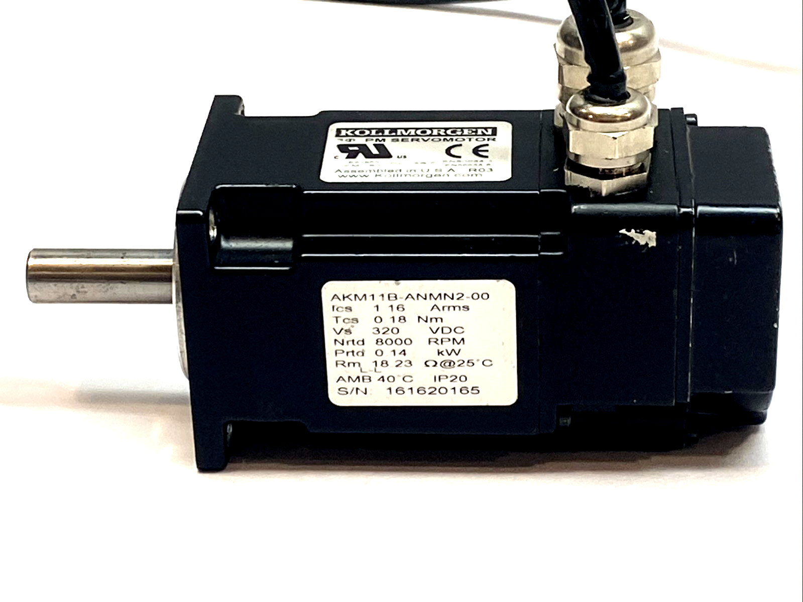 Kollmorgen AKM11B-ANMN2-00 Brushless AC Servo Motor 0.18Nm 8000RPM 320VDC - Maverick Industrial Sales