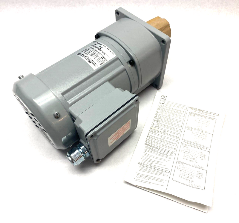 Brother G3K22N20-MB04TAVEN Induction Gearmotor 3-Phase 20:1 Ratio 1/2HP 90rpm - Maverick Industrial Sales