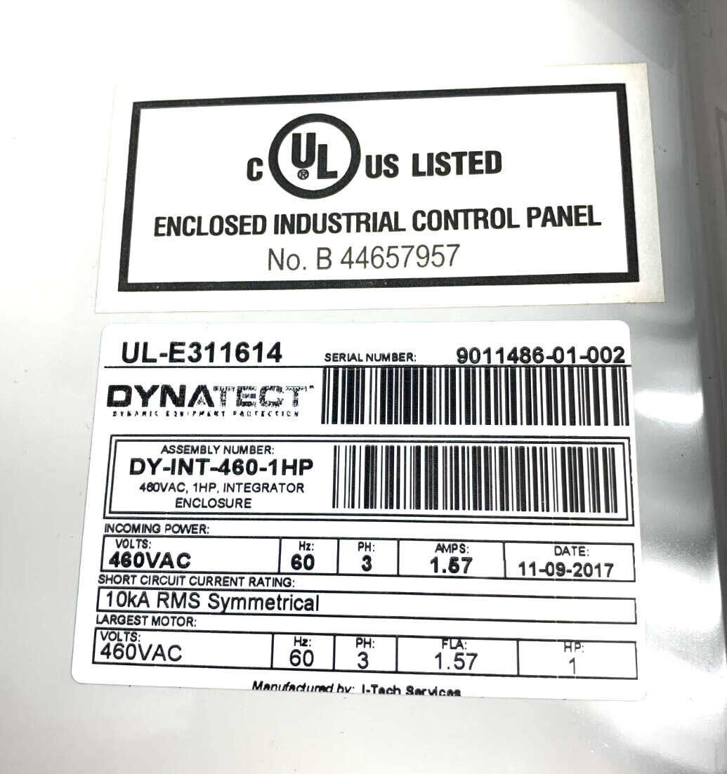 DynaTect DY-INT-460-1HP Heavy Duty Electrical Enclosure 11" x 12.5" x 6" Deep - Maverick Industrial Sales