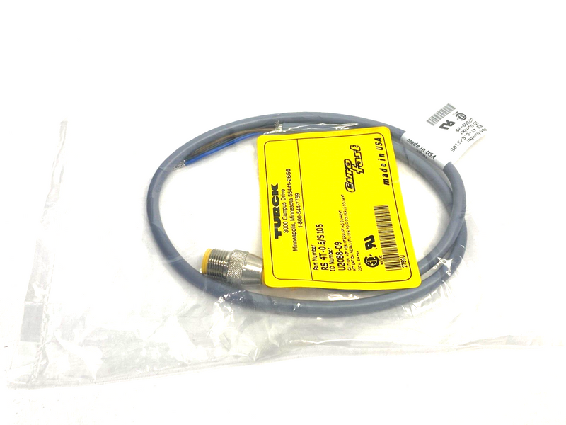 Turck RS 4T-0.6/S105 Eurofast Single Ended M12 Straight Cordset 4-Pin U2088-09 - Maverick Industrial Sales