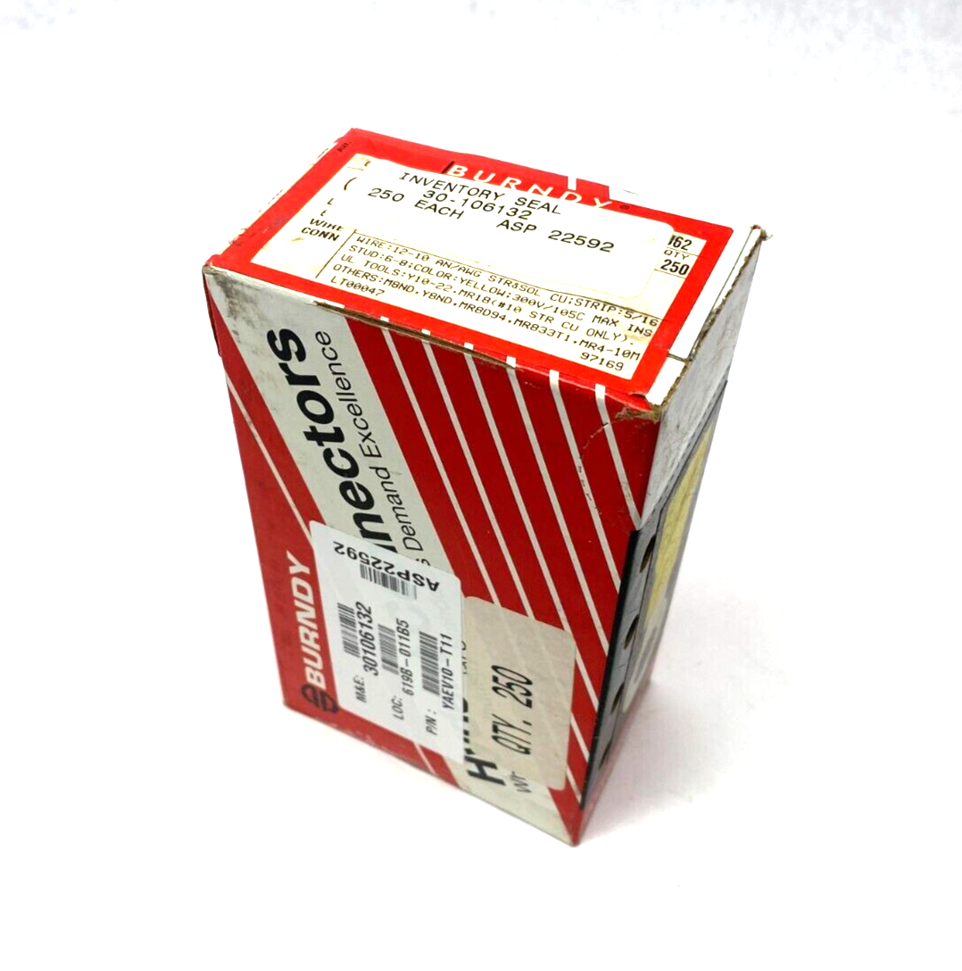 Burndy YAEV10T11BOX Insulug Heavy Duty Nylon Ring Terminal 10-12 BOX OF 250 - Maverick Industrial Sales