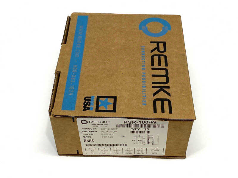 Remke RSR-100-W Aluminum Cord Grip 1/2" NPT PACKAGE OF 25 - Maverick Industrial Sales