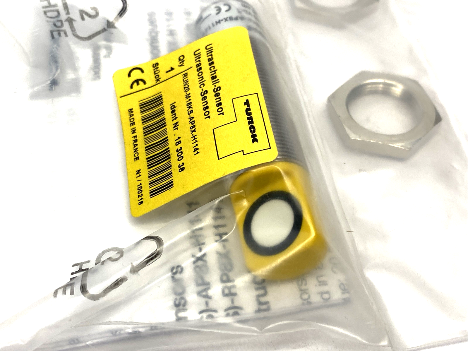 Turck RUN20-M18KS-AP8X-H1141 Difused Ultrasonic Sensor 18mm Barrel Dia. 1830038 - Maverick Industrial Sales