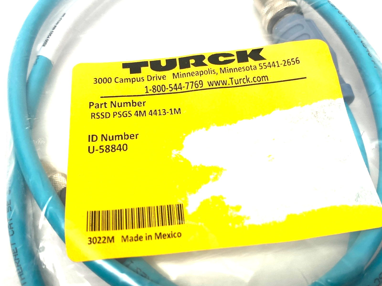 Turck RSSD PSGS 4M 4413-1M Double Ended Connection Cordset U-58840 - Maverick Industrial Sales