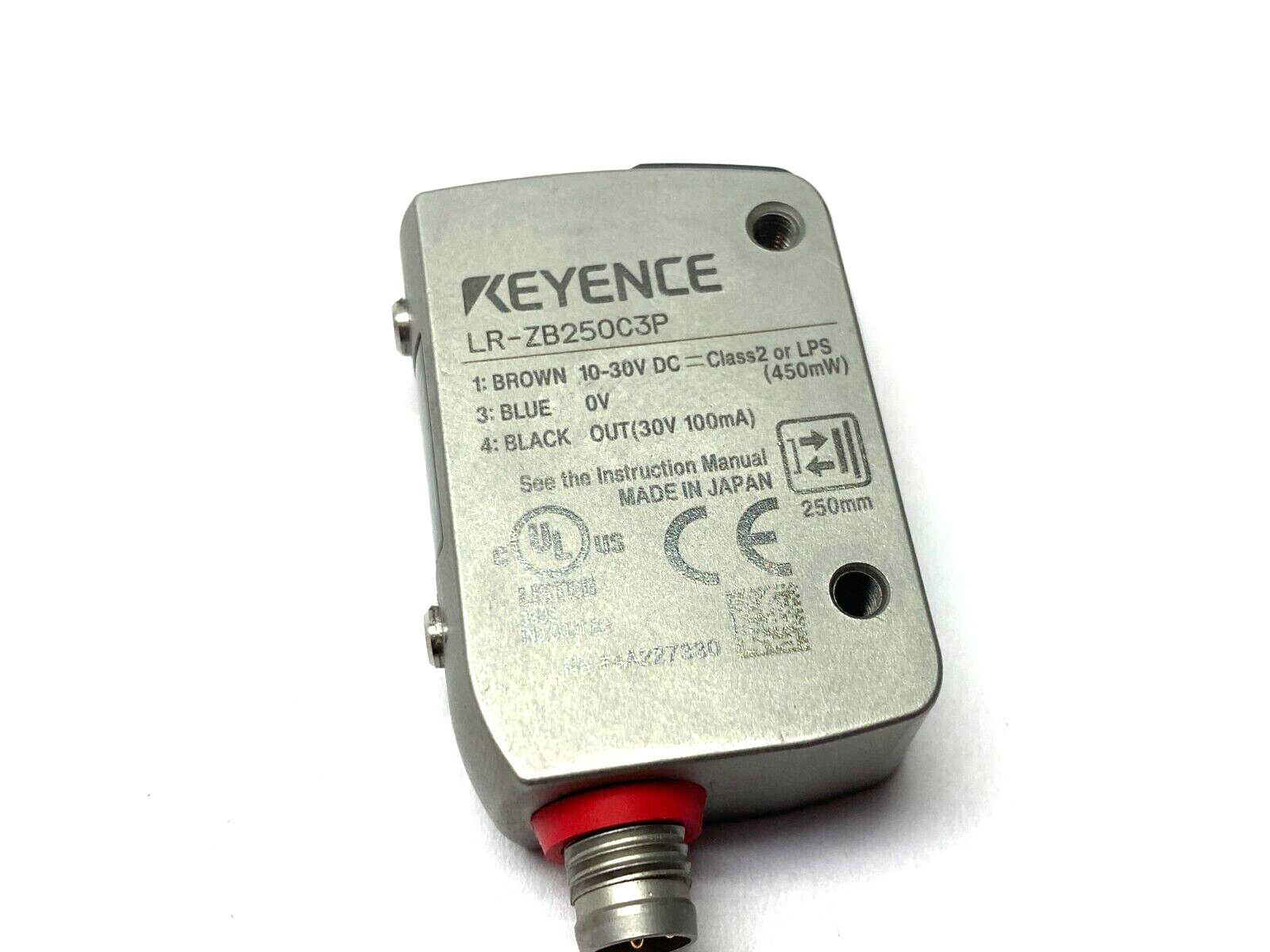 Keyence LR-ZB250C3P Self-Contained CMOS Distance Based Laser Sensor 3-Pin 250mm - Maverick Industrial Sales