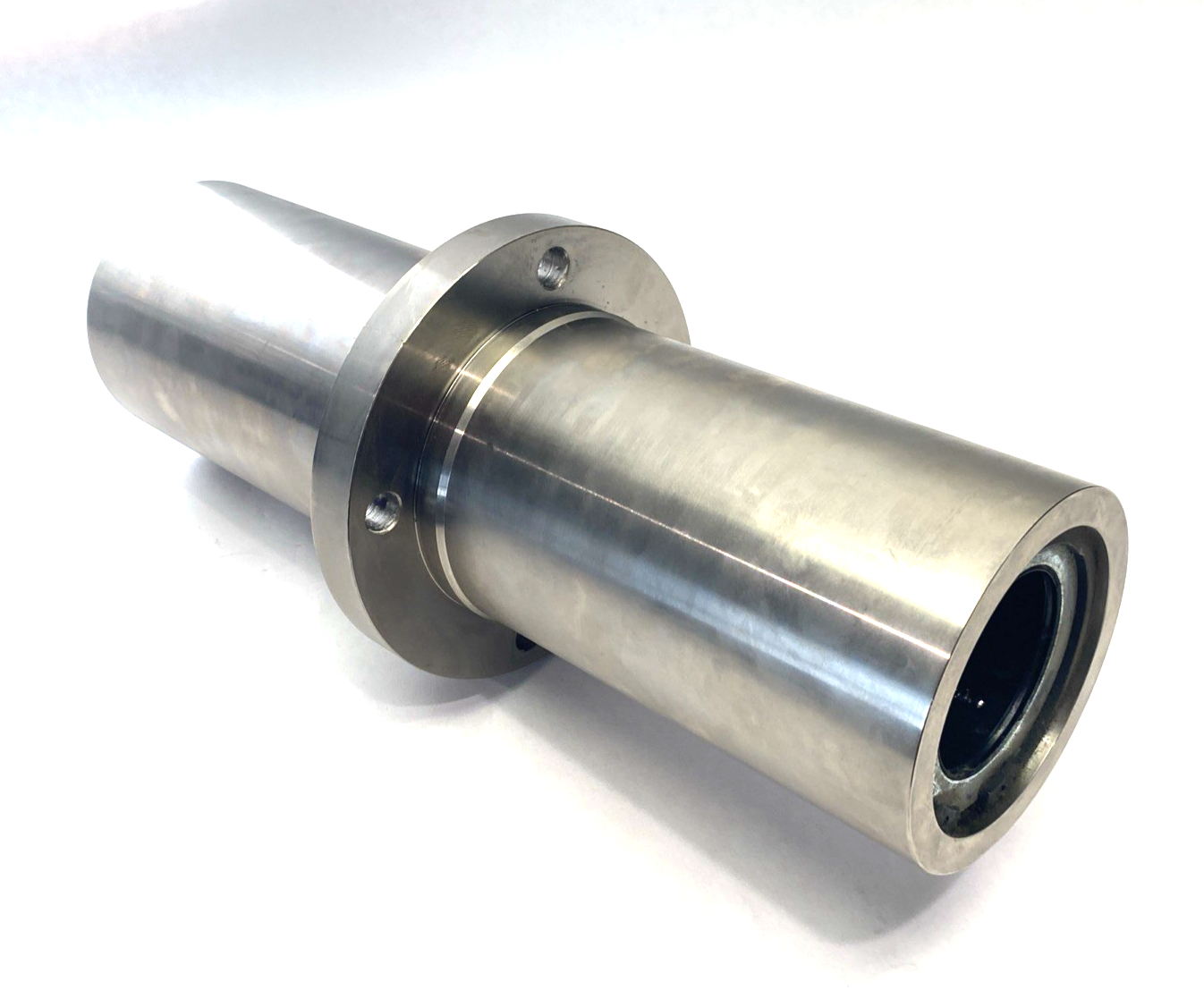 Double Length Round Flange Linear Bearing, for 2-3/8" Shaft, 16" OAL, Steel - Maverick Industrial Sales