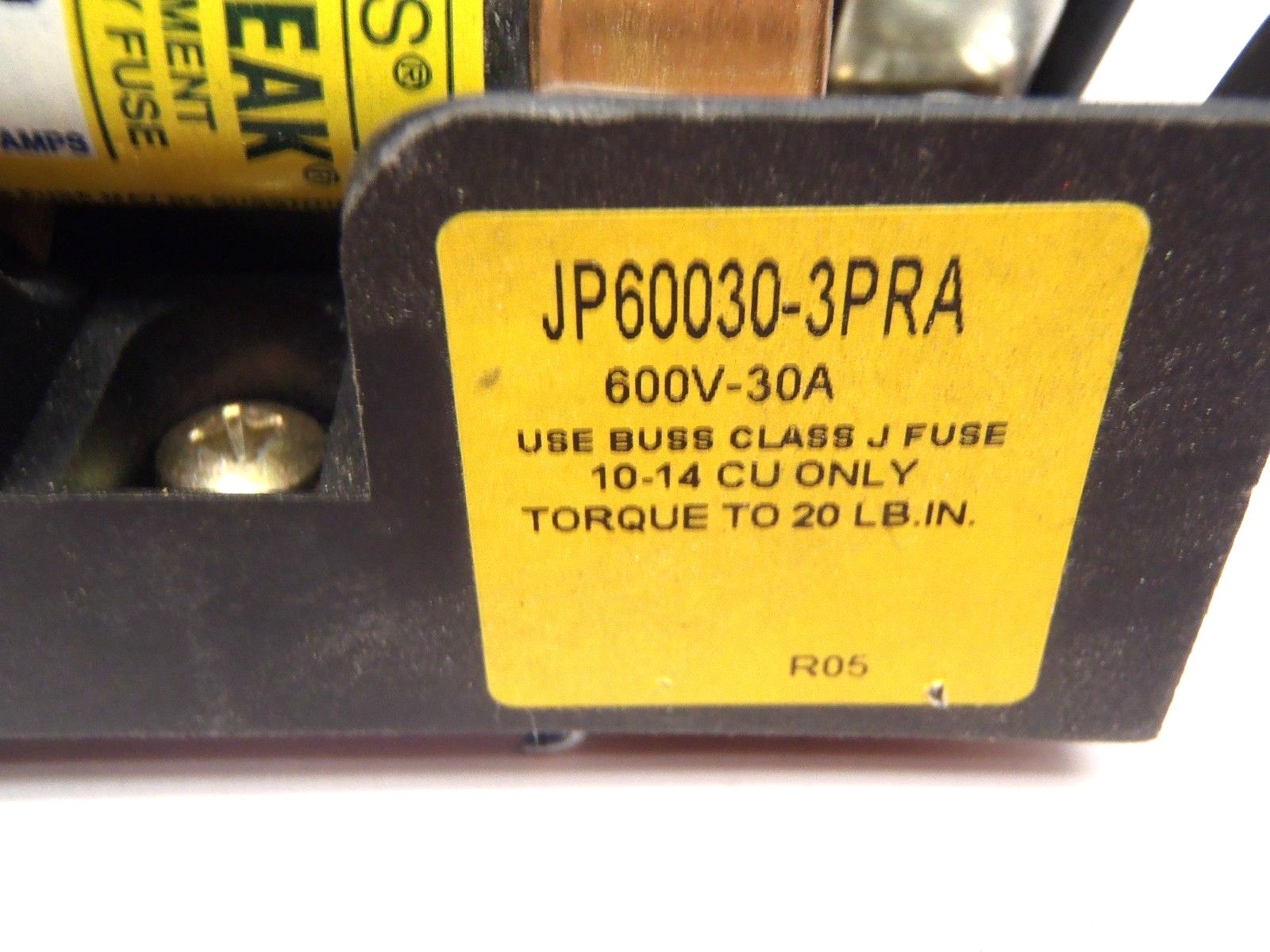 Buss JP60030-3PRA Pyramid Fuse Holder Block 600V-30A with LPJ-4SP Fuses - Maverick Industrial Sales