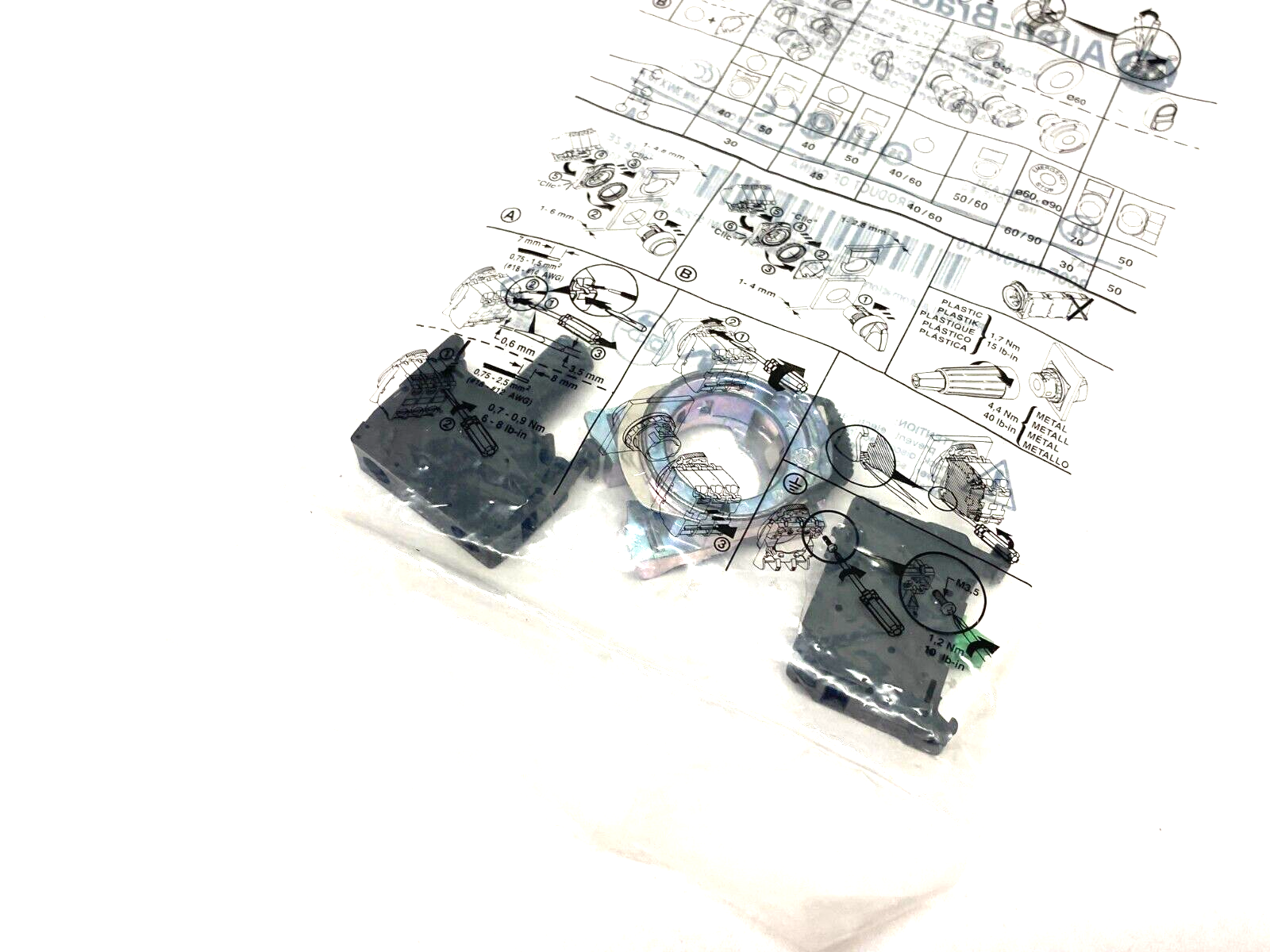 Allen Bradley 800F-MN3WX10 Ser. A White LED Contact Modules w/ Metal Latch - Maverick Industrial Sales