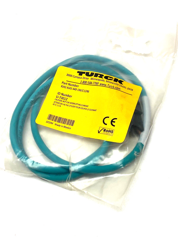 Turck RJ45 RJ45 440-1M/C1246 Double-Ended Ethernet Cordset U-73012 - Maverick Industrial Sales