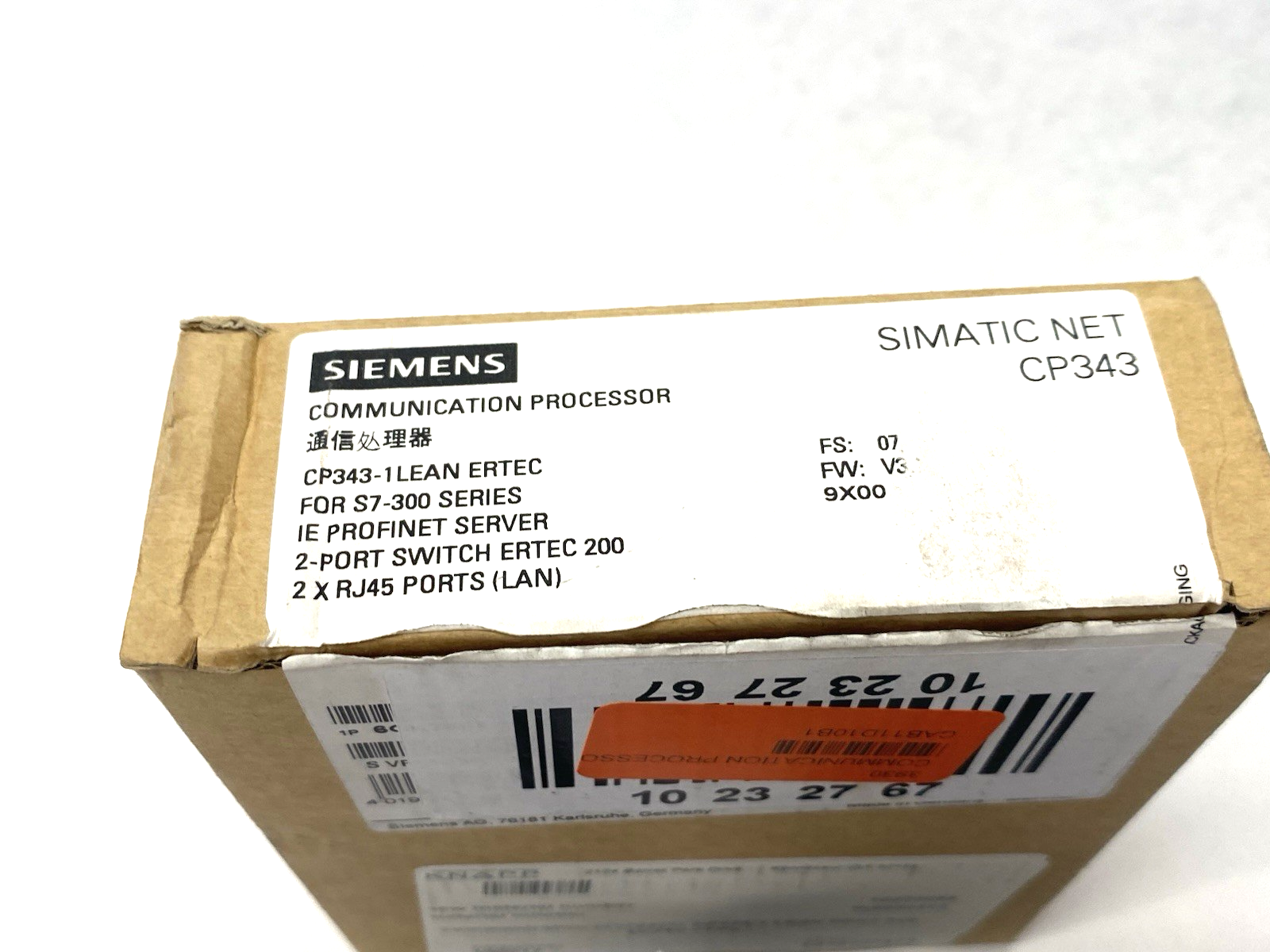 Siemens 6GK7343-1CX10-0XE0 SIMATIC S7-300 Communications Processor CP 343-1 Lean - Maverick Industrial Sales