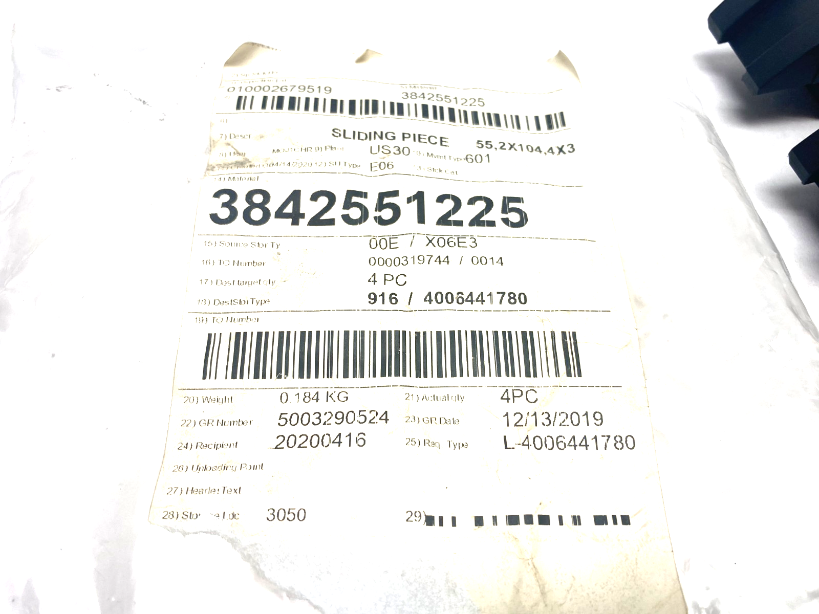 Bosch Rexroth 3842551225 Sliding Piece 55,2x104,4x34,9R LOT OF 4 - Maverick Industrial Sales