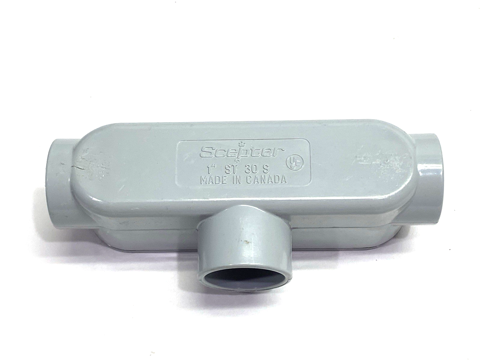 ST 30S | Scepter PVC Conduit Body Body T-Style Line Left Removable Cover 1" - New – Open box - Maverick Industrial Sales
