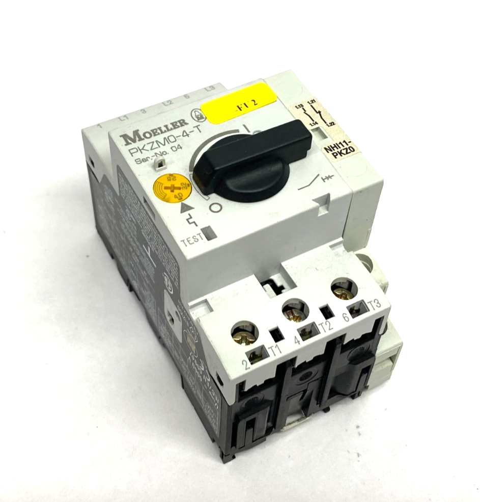 Moeller PKZM0-4-T Transformer-Protective Circuit Breaker 3-Pole w/ NHI11-PKZ0 - Maverick Industrial Sales