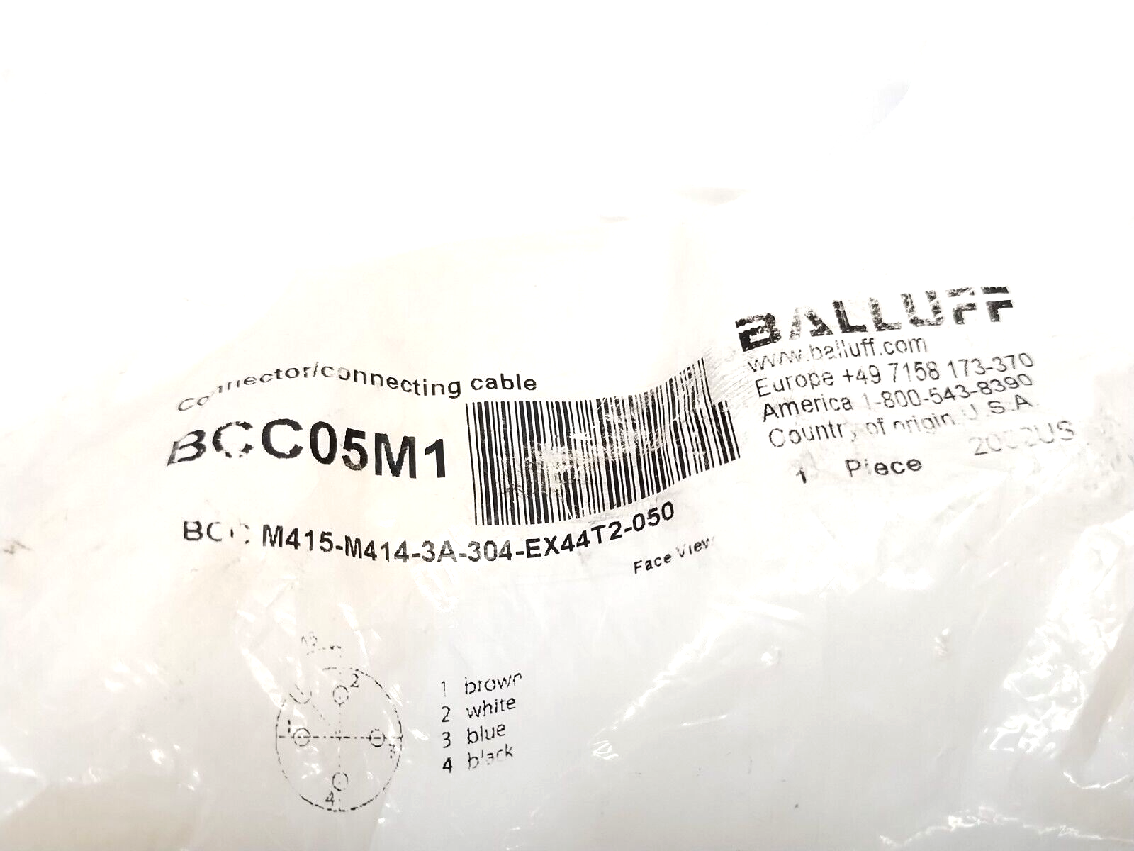 Balluff BCC05M1 Double Ended Cordset M12 5m BCC M415-M414-3A-304-EX44T2-050 - Maverick Industrial Sales