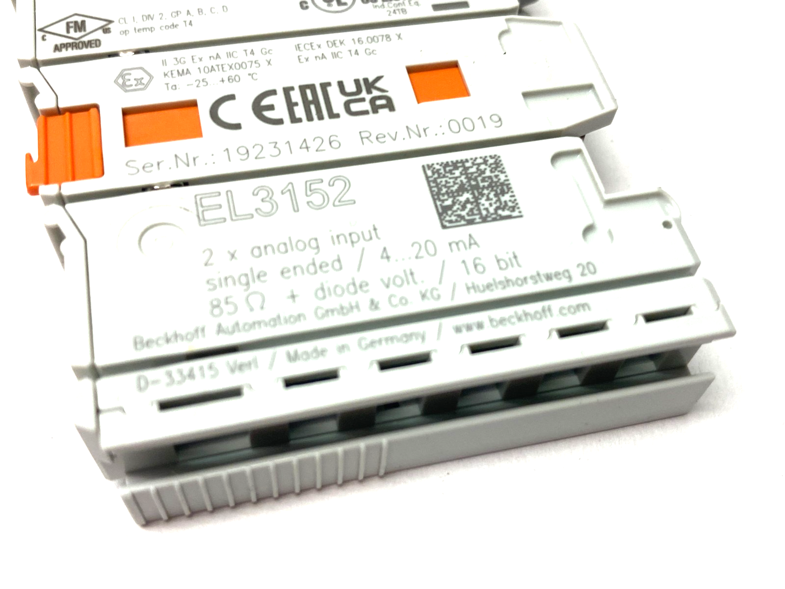 Beckhoff EL3152 EtherCAT 2-Channel Analog Input Terminal - Maverick Industrial Sales