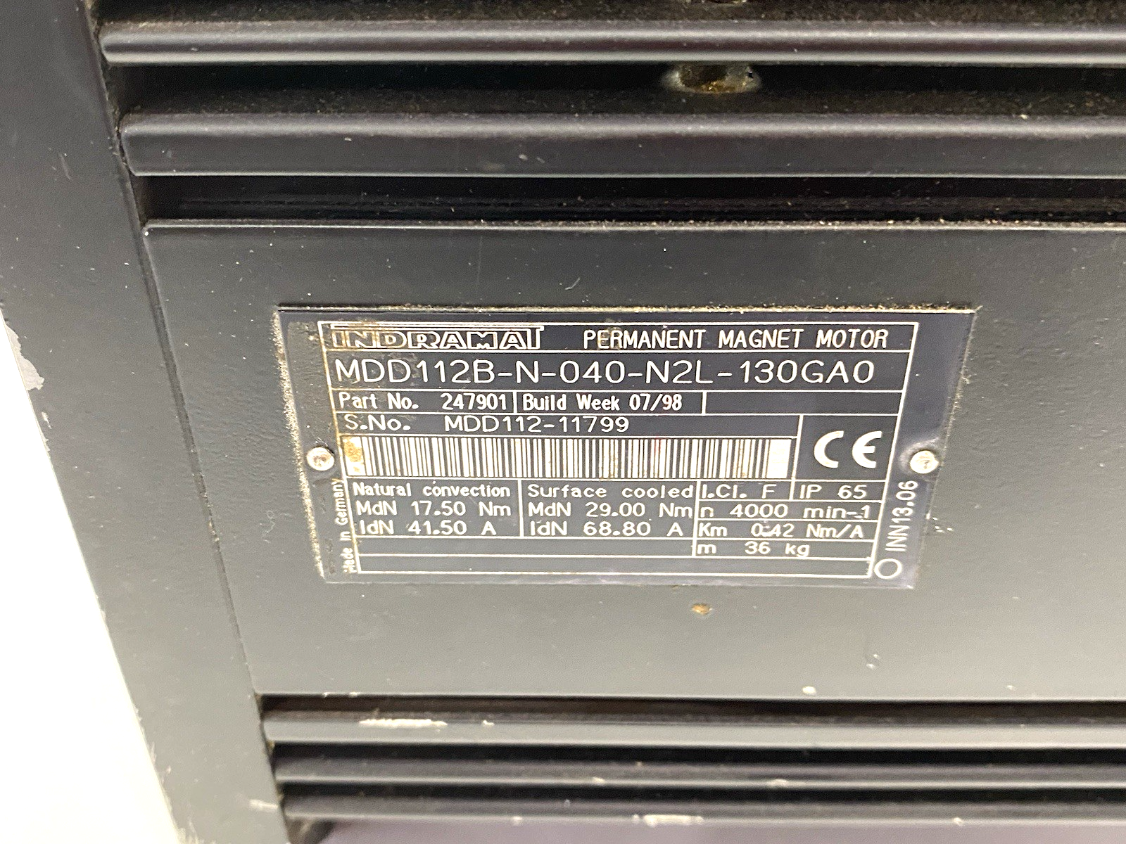 MDD112B-N-040-N2L-130GA0 | Rexroth Indramat Synchronous Servo Motor, Perm. Magnet - Used - Maverick Industrial Sales