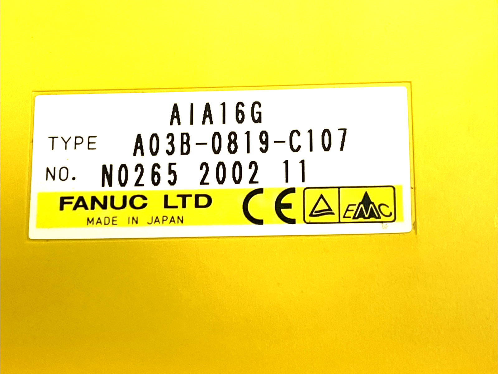 AIA16G | FANUC AC Input Module 16-Point 100VAC A03B-0807-C107 MISSING SCREWS - Used - Maverick Industrial Sales