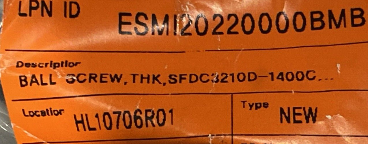 THK SFDC3210D-1400C7DRD Ball Screw 1400mm L x 32mm D - Maverick Industrial Sales