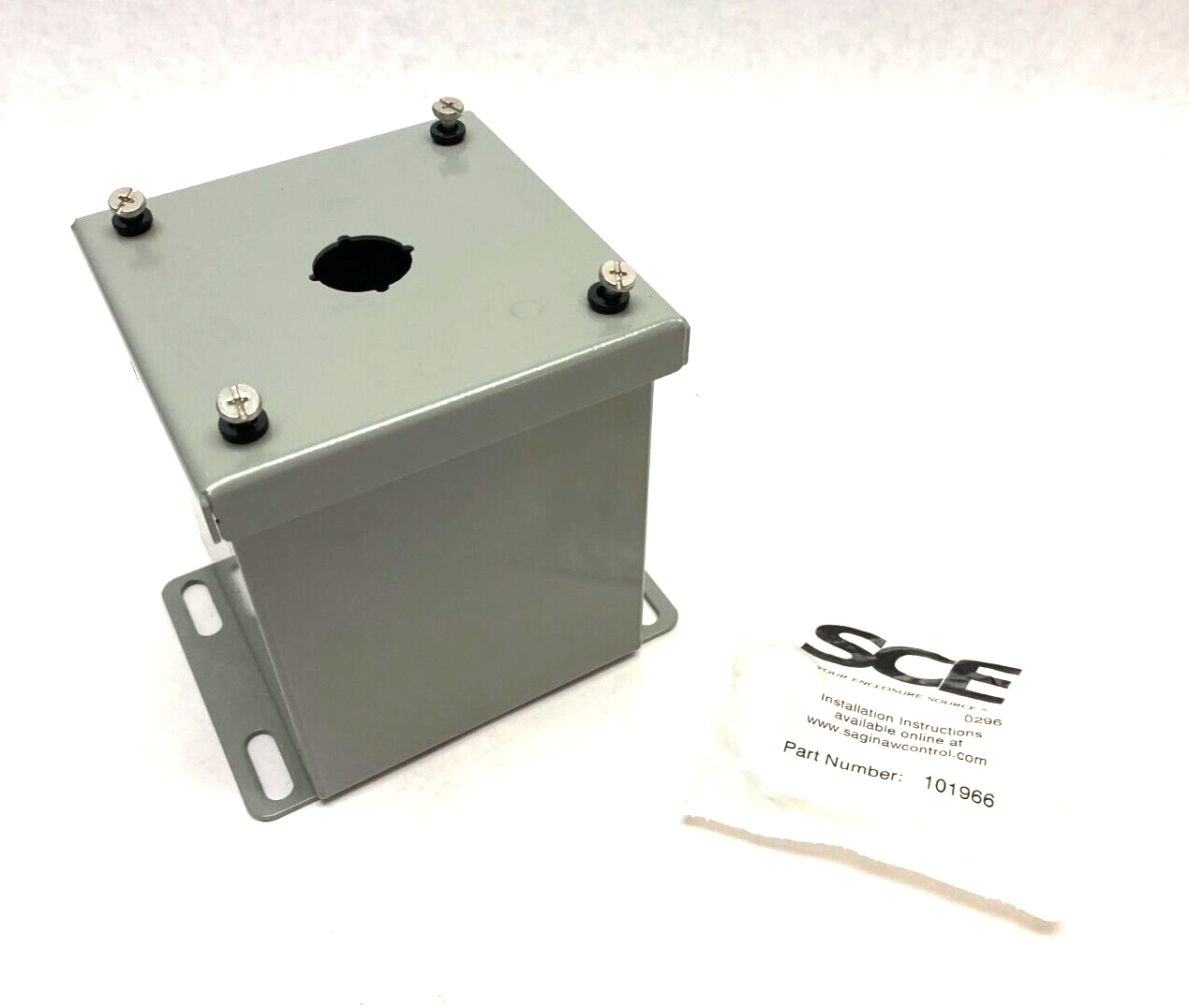 Saginaw Control & Engineering SCE-1PBXI Pushbutton Enclosure 4" x 4" Gray Steel - Maverick Industrial Sales