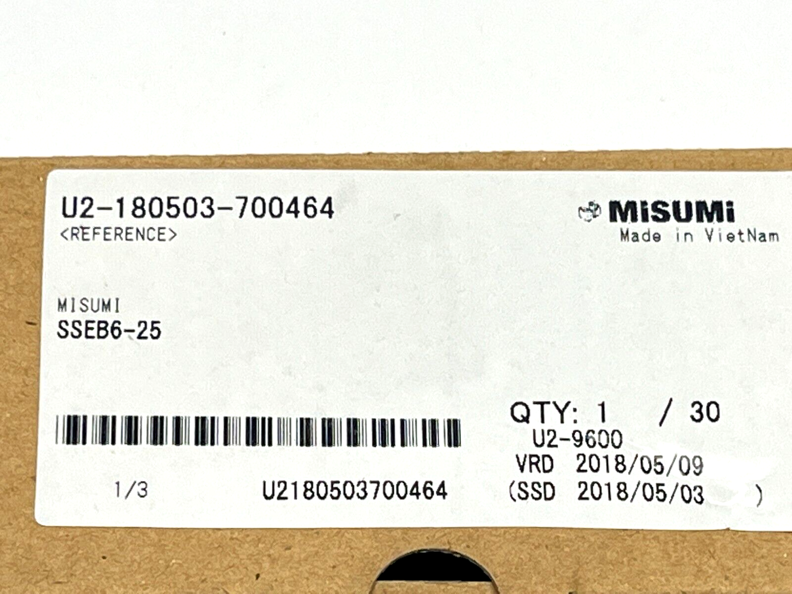 Misumi SSEB6-25 Linear Guide Assembly 25mm Rail - Maverick Industrial Sales