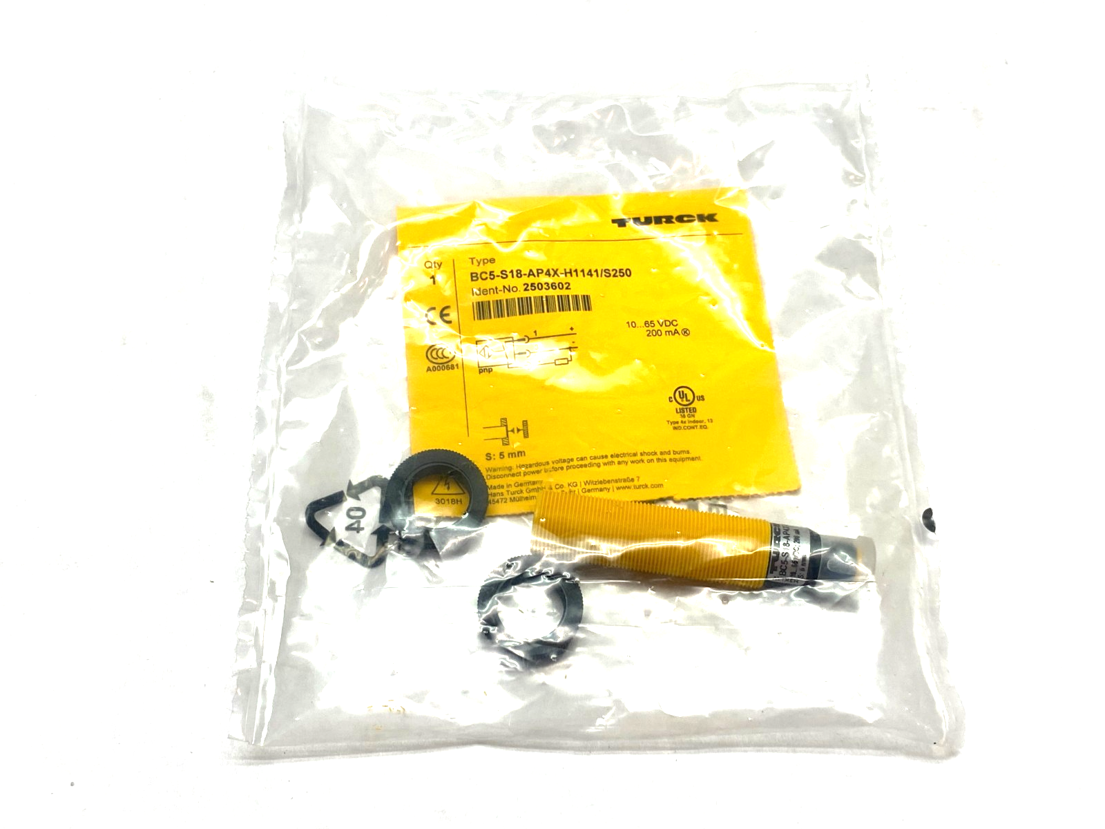 Turck BC5-S18-AP4X-H1141/S250 Capacitive Proximity Sensor PNP Out 2503602 - Maverick Industrial Sales