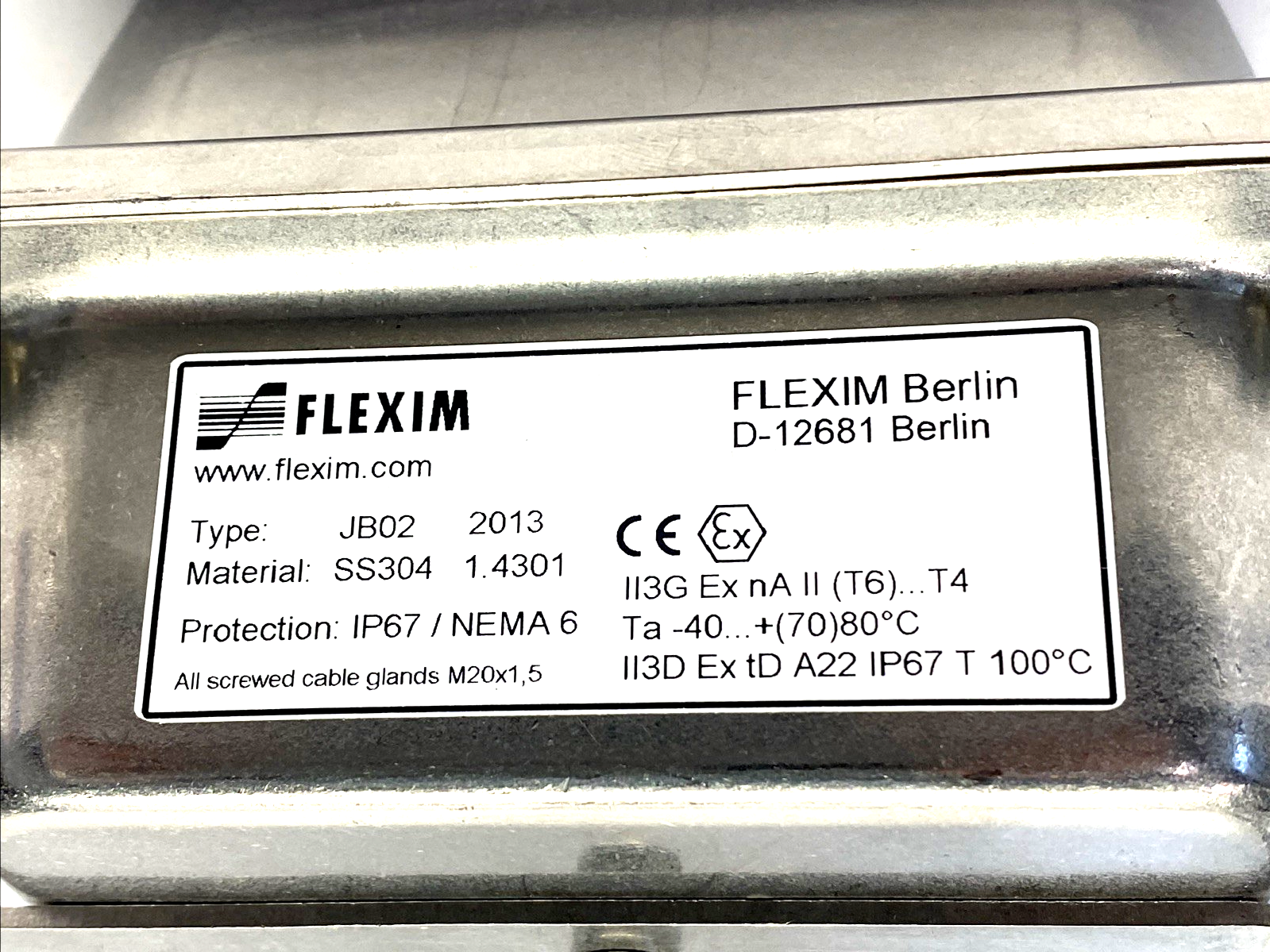 Flexim JB02 Ultrasonic Transmitter/Transducer Junction Box SS304 - Maverick Industrial Sales