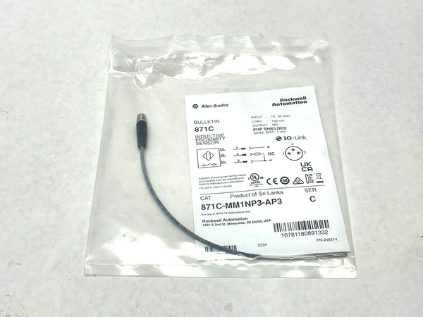 Allen Bradley 871C-MM1NP3-AP3 Ser. C Inductive Proximity Sensor - Maverick Industrial Sales